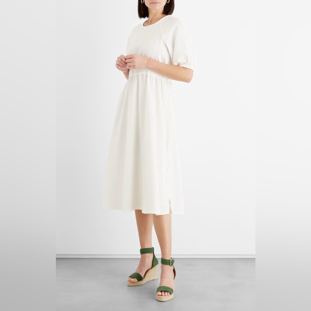 IRIS & INK Corinne cotton-blend jacquard midi dress
